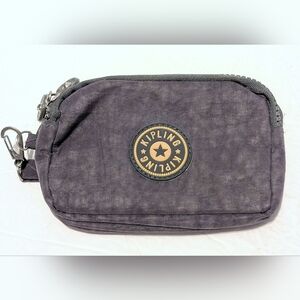 Kipling 3 Zippered Compartments Wristlet Wallet Nylon Wallet Organizer
